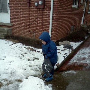 Ben Helps With Shovelling