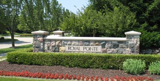 sign at the entrance to Canton's Royal Pointe neighborhood
